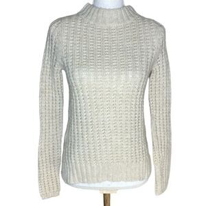 Anthropologie Field Flower Wm’s Sz XS Cream Wool Blend Open Waffle Knit Sweater